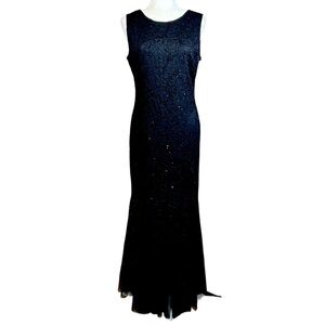 Vintage Candalite Med Lace Sequin Whimsigoth Maxi Dress Dark Fairy Mermaid